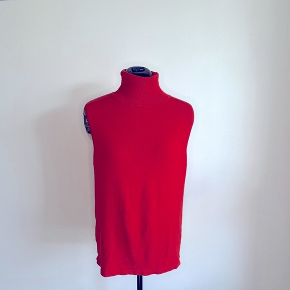 Burnt Orange Sleeveless Turtleneck Stretchy Tank Top Sz Lrg (2 for $10) - Picture 2 of 6